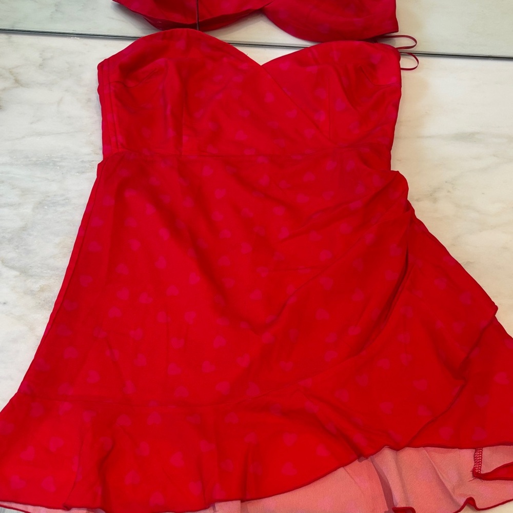 Elegant Red Strapless Dress